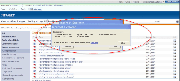 DocumentOpenErrorinMoss07