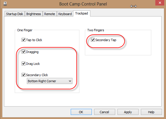 Windows 8 Boot Camp Control Panel