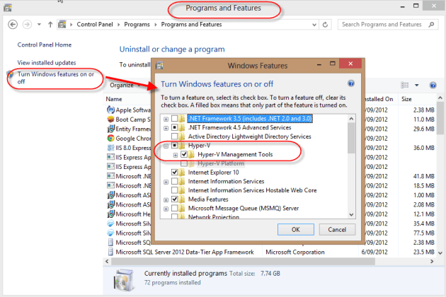 Windows 8 install HyperV